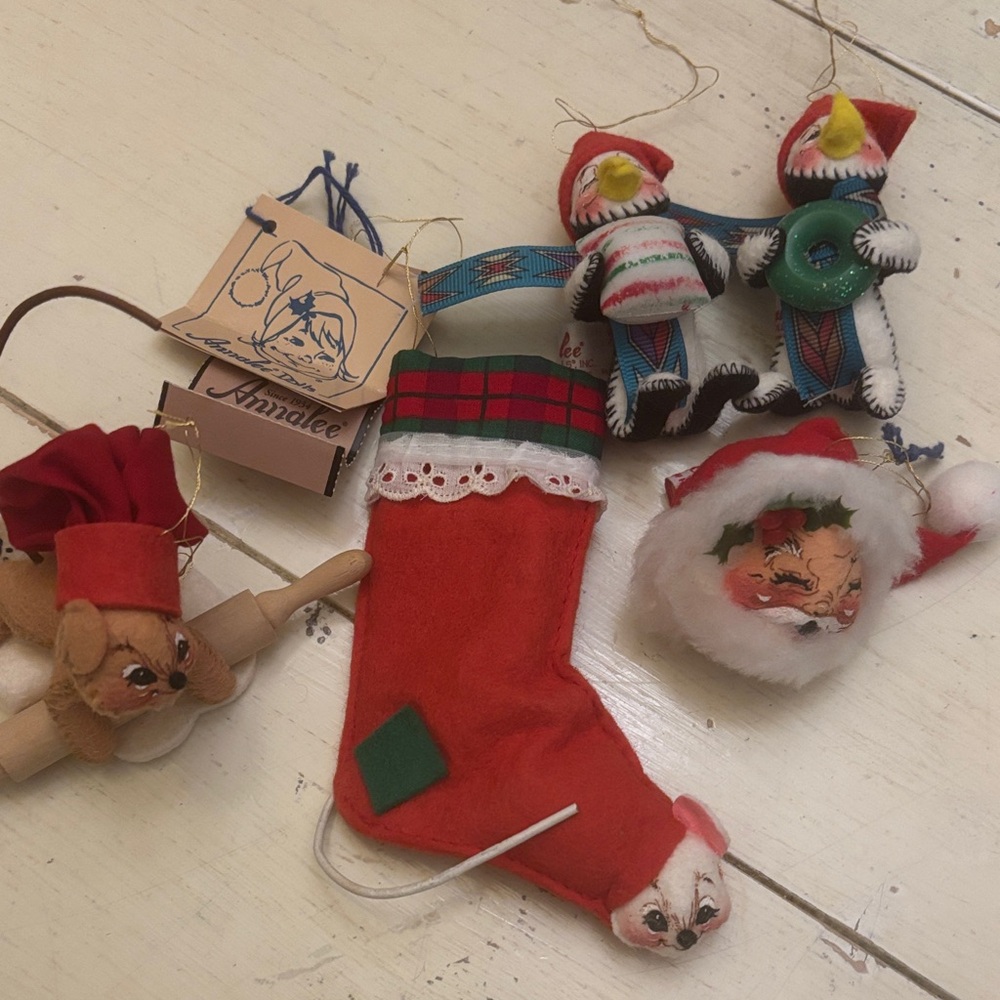 Annalee Festive Red and Green Ornament Collection